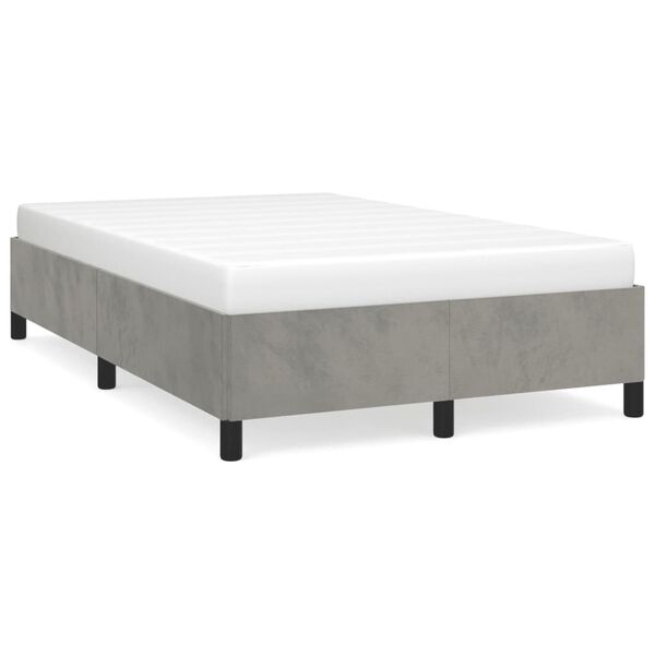 vidaXL Cadre de lit sans matelas gris clair 120x190 cm velours