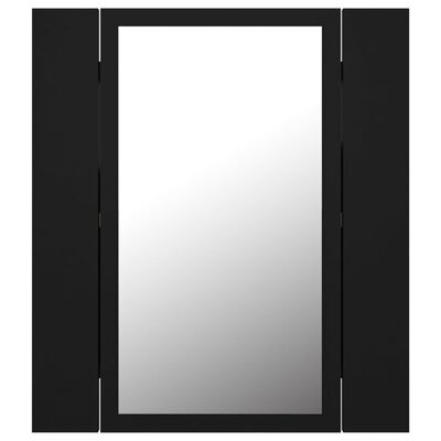 vidaXL Armoire à miroir de salle de bain LED Noir 40x12x45cm Acrylique