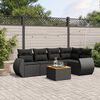 vidaXL Salon de jardin 6 pcs avec coussins noir r&eacute;sine tress&eacute;e