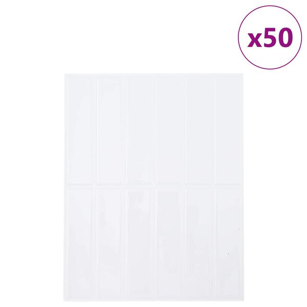 vidaXL Carrelage rectangulaire 50 pcs Blanc 29 x 23 x 0,08 cm