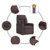 vidaXL Fauteuil de massage inclinable électrique Marron foncé Tissu