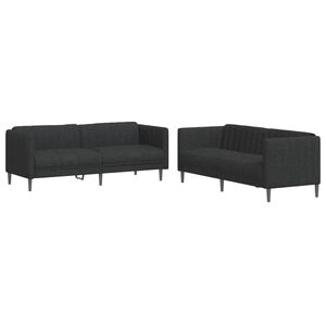 vidaXL Ensemble de canap&eacute;s 2 pcs noir tissu
