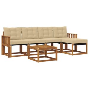 vidaXL Ensemble de canap&eacute;s d'ext&eacute;rieur 6 pcs Naturel et Beige