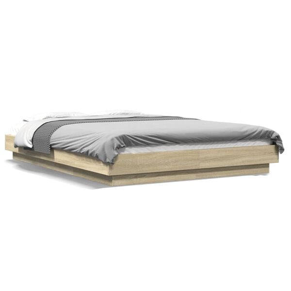 vidaXL Cadre de lit sans matelas ch&ecirc;ne sonoma 120x190 cm