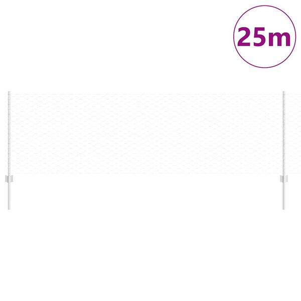 vidaXL Clôture avec poteau Argenté 0,8 x 25 m Acier