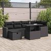 vidaXL Salon de jardin 7 pcs avec coussins noir r&eacute;sine tress&eacute;e