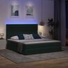 vidaXL Lit avec rangement et LED Vert fonc&eacute; 160 x 200 cm Velours
