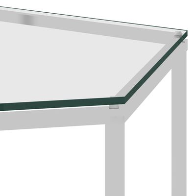 vidaXL Table basse Argenté 60x53x50 cm Acier inoxydable et verre