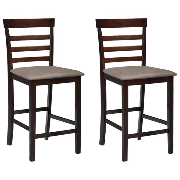 vidaXL Tabourets de bar 2 pcs Marron Tissu