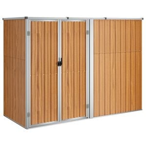 vidaXL Abri &agrave; outils de jardin marron 225x89x161 cm acier galvanis&eacute;
