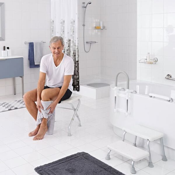 RIDDER Tabouret pliable de salle de bain 110 kg Blanc A0050301
