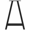vidaXL Pieds de table &agrave; manger en forme de A, 2 pi&egrave;ces, noir, 50 x (72-73) cm, acier