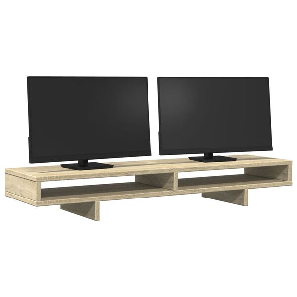vidaXL Support de moniteur ch&ecirc;ne sonoma 100x27x15 cm bois d'ing&eacute;nierie