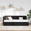 vidaXL Cadre de lit d'angle avec tête de lit Noir 80 x 200 cm Velours