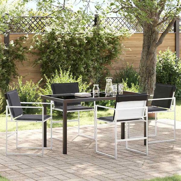 vidaXL Ensemble de salle &agrave; manger pour jardin 5 pcs Blanc