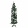 vidaXL Arbre de No&euml;l artificiel slim avec 300 LED Vert et blanc 210 cm