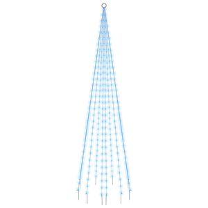 vidaXL Sapin de No&euml;l sur m&acirc;t de drapeau 310 LED Bleues 300 cm
