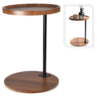 Home&Styling Table d'appoint 2 niveaux marron et noir