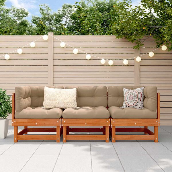 Unit&eacute; de canap&eacute; sectionnel Brun Cir&eacute; 183 x 61 x 62 cm Pin massif