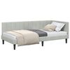 vidaXL Cadre de lit d'angle Gris clair 90 x 200 cm Velours