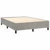 vidaXL Sommier &agrave; lattes de lit matelas et LED Gris clair 140x190 cm
