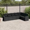 vidaXL Salon de jardin 7 pcs avec coussins noir r&eacute;sine tress&eacute;e