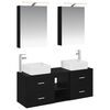 vidaXL Ensemble de mobilier de salle de bain 5 pcs Ch&ecirc;ne noir