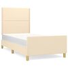 vidaXL Cadre de lit sans matelas cr&egrave;me 90x190 cm tissu