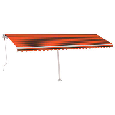 vidaXL Auvent automatique capteur de vent LED 600x350 cm Orange marron