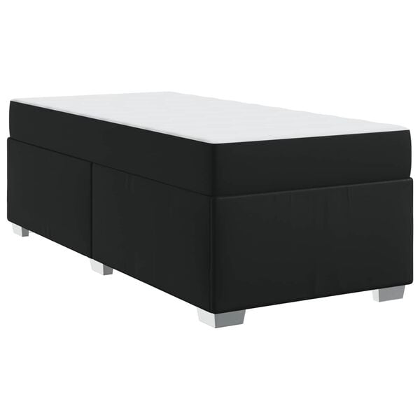 vidaXL Cadre de lit avec matelas Noir 100 x 200 cm tissu