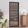 vidaXL Porte int&eacute;rieure 83x201,5 cm Noir Verre ESG et aluminium