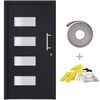 vidaXL Porte d'entr&eacute;e Aluminium et PVC Anthracite 110x210 cm