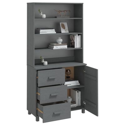 vidaXL Buffet HAMAR Bois massif de pin Gris foncé