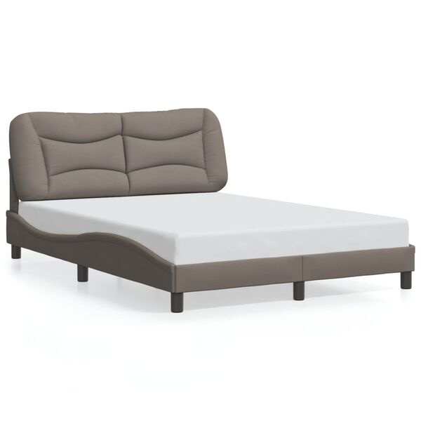 vidaXL Cadre de lit sans matelas Hvar taupe 120x200 cm tissu