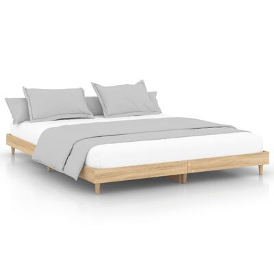 vidaXL Cadre de lit chêne sonoma 200x200 cm bois d'ingénierie