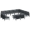vidaXL Ensemble de canap&eacute; de jardin avec coussin 13 pcs Noir Acier