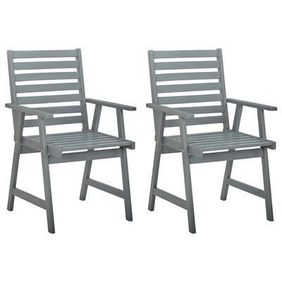 vidaXL Chaises à manger d'extérieur lot de 2 et coussins Acacia massif