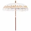 vidaXL Parasol balinais avec base Cr&egrave;me 215 x 215 x 260 cm