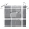 vidaXL Chaises de jardin lot de 8 et coussins carreaux gris Bois teck