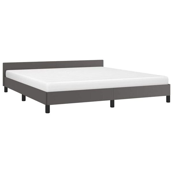vidaXL Cadre de lit avec t&ecirc;te de lit sans matelas gris 160x200 cm