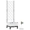 vidaXL Porte-plante de jardin avec irrigation et roues Blanc PP