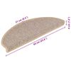 vidaXL Tapis d'escalier autocollants 15 pcs 65x21x4 cm Beige clair