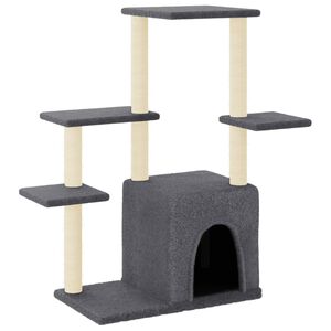 vidaXL Arbre &agrave; chat avec griffoirs en sisal gris fonc&eacute; 97,5 cm