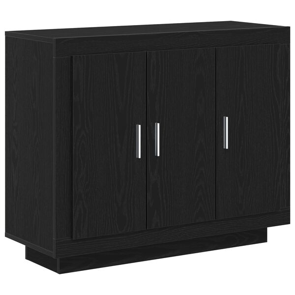 vidaXL Buffet Ch&ecirc;ne noir 92 x 35 x 75 cm Bois d'ing&eacute;nierie