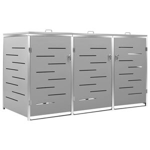 vidaXL Abri pour trois poubelles 207x77,5x115 cm Inox