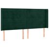 vidaXL T&ecirc;te de lit avec oreilles Vert fonc&eacute; 183x16x118/128 cm Velours