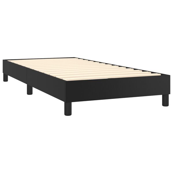 vidaXL Sommier &agrave; lattes de lit avec matelas Noir 90x190 cm Similicuir