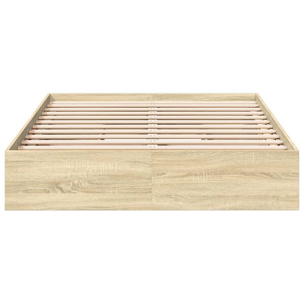 vidaXL Cadre de lit avec tiroirs sans matelas ch&ecirc;ne sonoma 140x190 cm