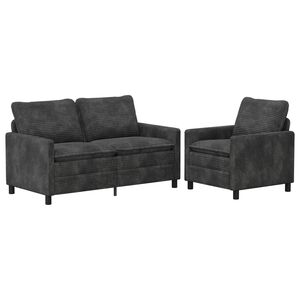 vidaXL Ensemble de Canap&eacute;s 2 pc Gris fonc&eacute; Polyester