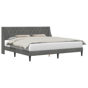 vidaXL Cadre de lit avec t&ecirc;te de lit Gris fonc&eacute; 180 x 200 cm Velours